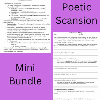 Preview of Poetic Scansion/Rhythm Activity Mini Bundle