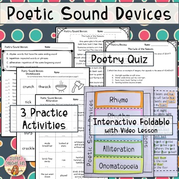 Poetry Sound Devices: Interactive Notebook, Video Lessons, Google