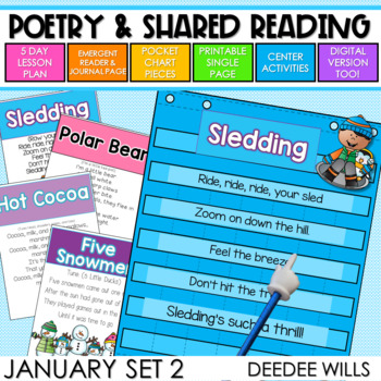 Preview of Poetry for Shared Reading - Winter Poems for January Set 2