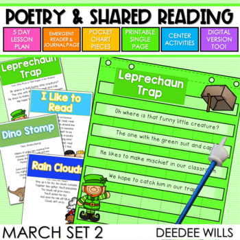Preview of Poetry for Shared Reading St Patrick's Day, Weather Poems, & More March Set 2