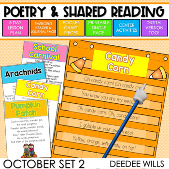 Preview of Poetry for Shared Reading - Fall and Halloween Poems for October Set 2