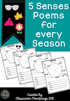 Preview of Poetry- 5 Senses Poems for all Seasons