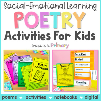 Preview of SEL Poems & Writing Activities, Social Emotional Learning Worksheets Poetry Unit