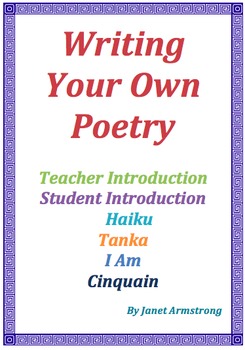 Preview of Poetry Activities for Students: Writing Your Own Poetry
