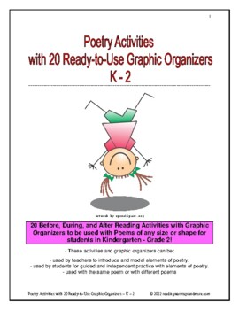 Preview of Poetry Activities with 20 Ready-to-Use Graphic Organizers - K -  2