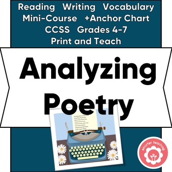 Preview of Analyzing a Poem or Musical Lyric CCSS Grades 4-7 Print and Teach