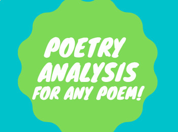 Poetry Analysis by Queen B's Best | TPT