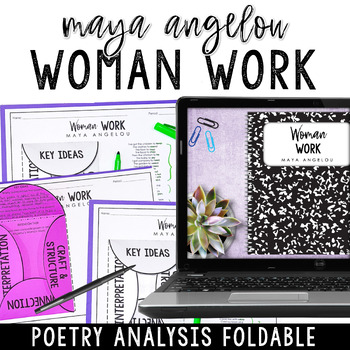 Preview of Woman Work by Maya Angelou Poetry Analysis Activity
