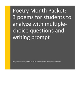 Preview of POETRY Analysis: Grade 3, Grade 4, Grade 5: Multiple-Choice, Writing Prompt