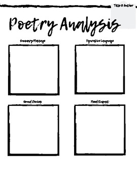poetry analysis essay graphic organizer