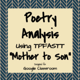 Poetry Analysis "Mother to Son" with TPFASTT for Google Classroom
