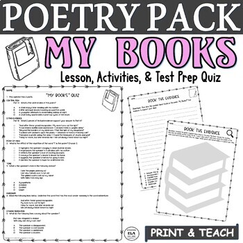 Preview of Poetry Analysis Reading Comprehension Passage Poem with Questions Activities