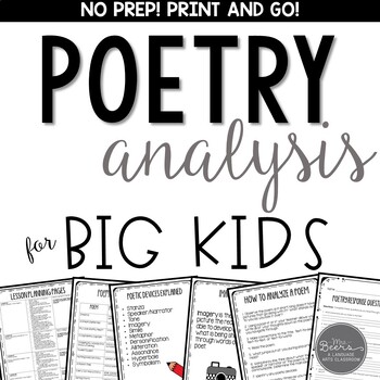 Preview of Poetry Analysis Resource for Grades 4-8