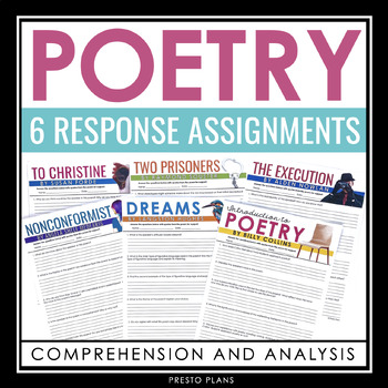 Preview of Poetry Analysis Assignments - Poetry Analysis Questions, Answer Keys, and Slides