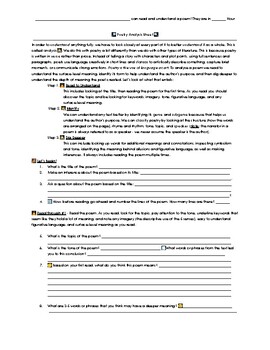 Poetry Analysis Sheet! By The Laughing Classroom 