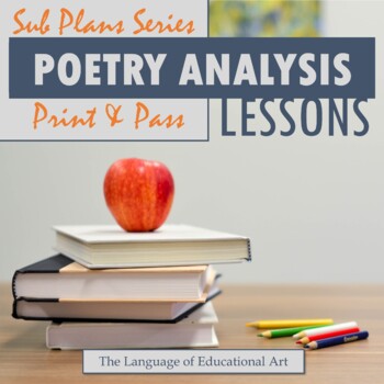 Preview of Poetry Analysis Sub Plans — ELA — TEN Print & Pass Lessons — Independent Work