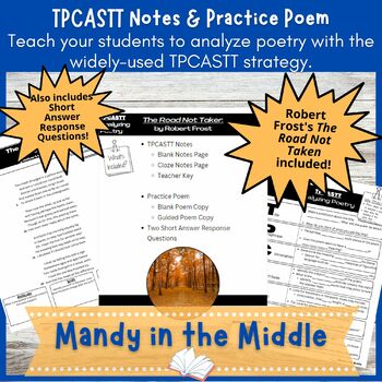 Preview of Poetry Analysis: TPCASTT w/ 'Road Not Taken': Notes, Analysis, and Short Answer