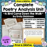 Poetry Analysis Task Cards A Bird Came Down the Walk by Em