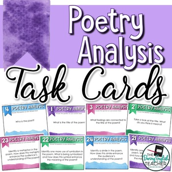 Preview of Poetry Analysis Task Cards for Any Poem