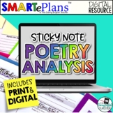 Poetry Analysis Teaching Unit with Sticky Notes (Digital a