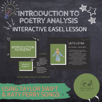 Preview of Poetry Analysis: Using Taylor Swift & Katy Perry Songs