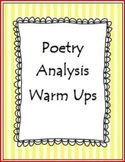 Poetry Analysis Warm Ups