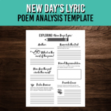 Poetry Analysis Worksheet for "New Day's Lyric" Poem by Am