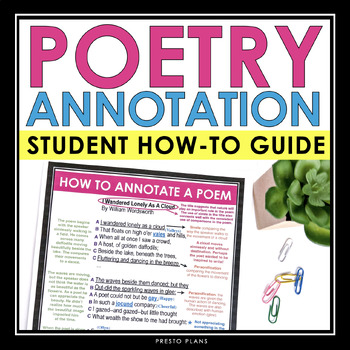 Preview of Poetry Annotation - How to Annotate a Poem Guide Instructions & Assignment