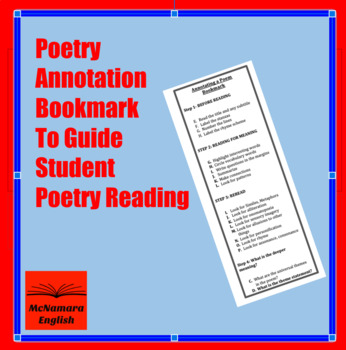 Preview of Poetry Annotation Bookmark