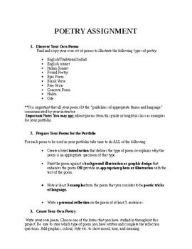 poetry assignment