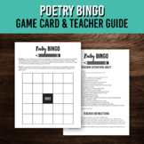 Poetry BINGO Game Template and Teacher Guide | Fun March E