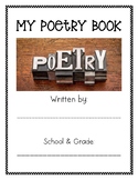 Poetry Book Cover and Table of Contents