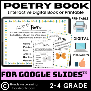 Preview of Poetry Book Digital and Print for Google Slides