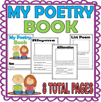 Poetry Book- Print and Go - Rhyme, Alliteration, and List Poems | TPT