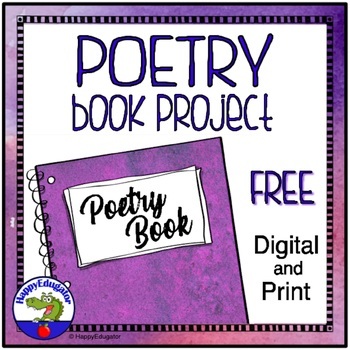Preview of Poetry Book Project - Free with Easel Activity