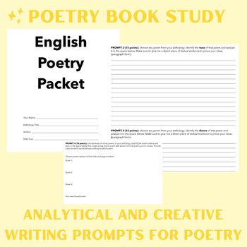 Preview of Poetry Book Study: Analysis and Creative Writing Bundle of Activities