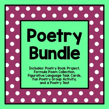 Poetry Bundle by Kim's Middle School Mania | TPT