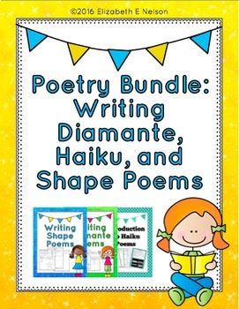 Preview of Poetry Bundle: Introduction to Diamante, Haiku, and Shape Poems