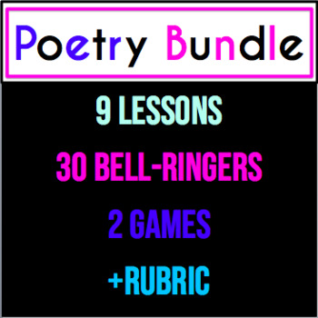 Preview of Poetry Bundle Middle or High School: Lessons, Bell-Ringers, Games, Rubric