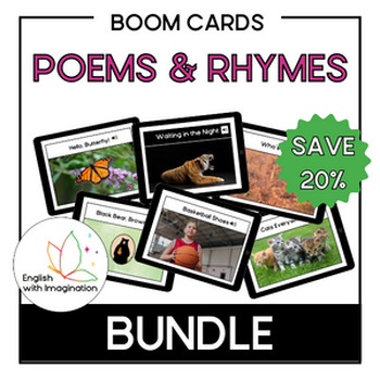 Preview of Boom Card Poetry Bundle: Six Illustrated Rhymes and Chants for Young Children