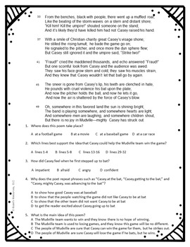 Poetry Reading Comprehension Questions for the Whole Year ...