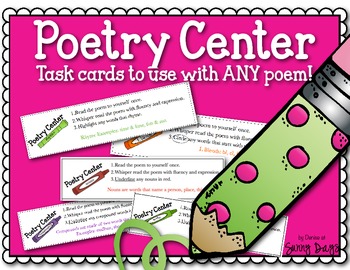 Preview of Poetry Center Task Cards