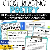 Poetry Close Reading Comprehension Analysis Activities | National Poetry Month