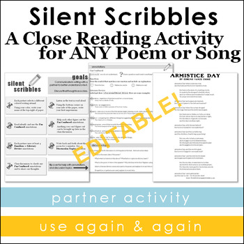 Poetry Close Reading Partner Activity