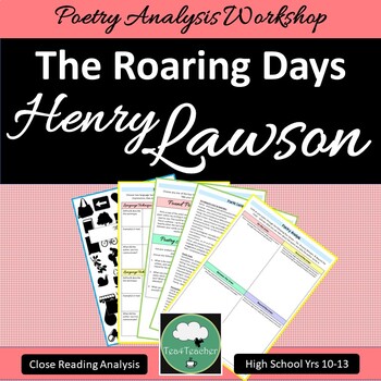 Preview of THE ROARING DAYS Henry Lawson AUSTRALIAN POETRY Close Reading Analysis Activity