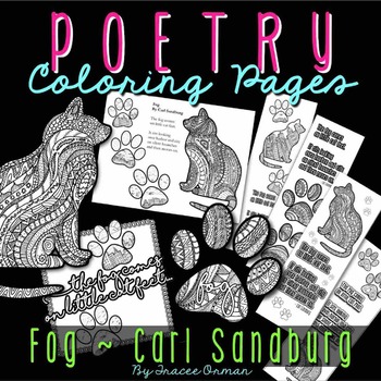 Preview of Poetry Coloring Pages and Bookmarks: Fog by Carl Sandburg