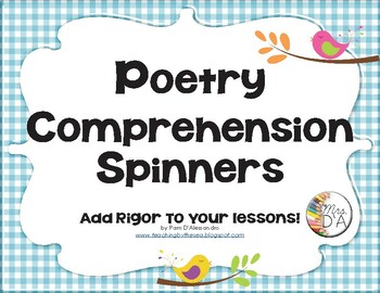 Preview of Poetry Comprehension Centers Spinner - CCSS Aligned RL.3, 4, 5.10