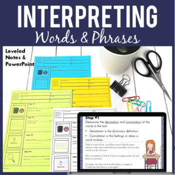 Preview of Poetry Comprehension Interpret Words and Phrases Foldable Style Notes PowerPoint