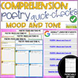 Poetry Comprehension Quick-Checks - MOOD AND TONE - Digita