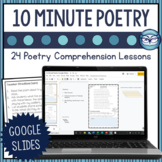Poetry Comprehension Test Prep | Google Slides for Distant